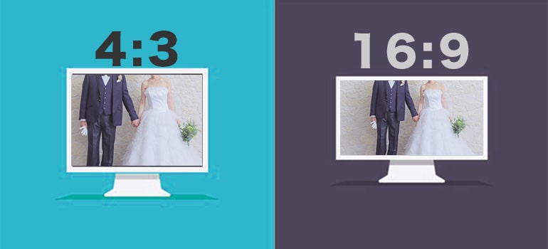 16対9と4対3のアスペクト比の違い