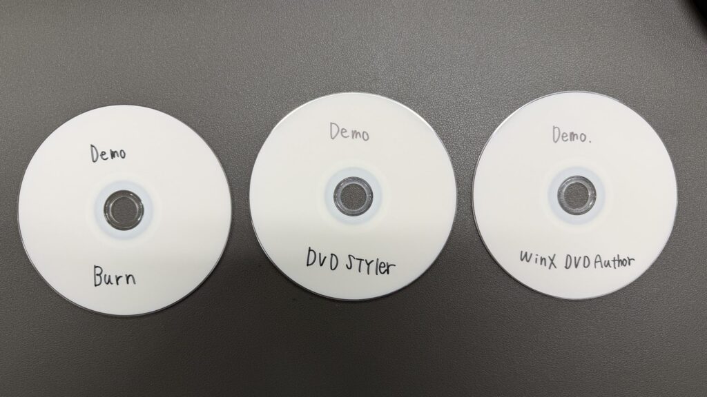 無料DVD書き込みソフトで作成したDVDを家庭用DVDプレイヤーで再生確認した様子